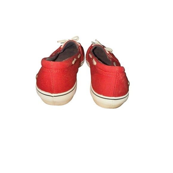 Grasshoppers Red Canvas Boat Shoe Loafers Striped Lace-Up Memory Deluxe Size 8.5 - Picture 6 of 7